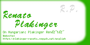 renato plakinger business card